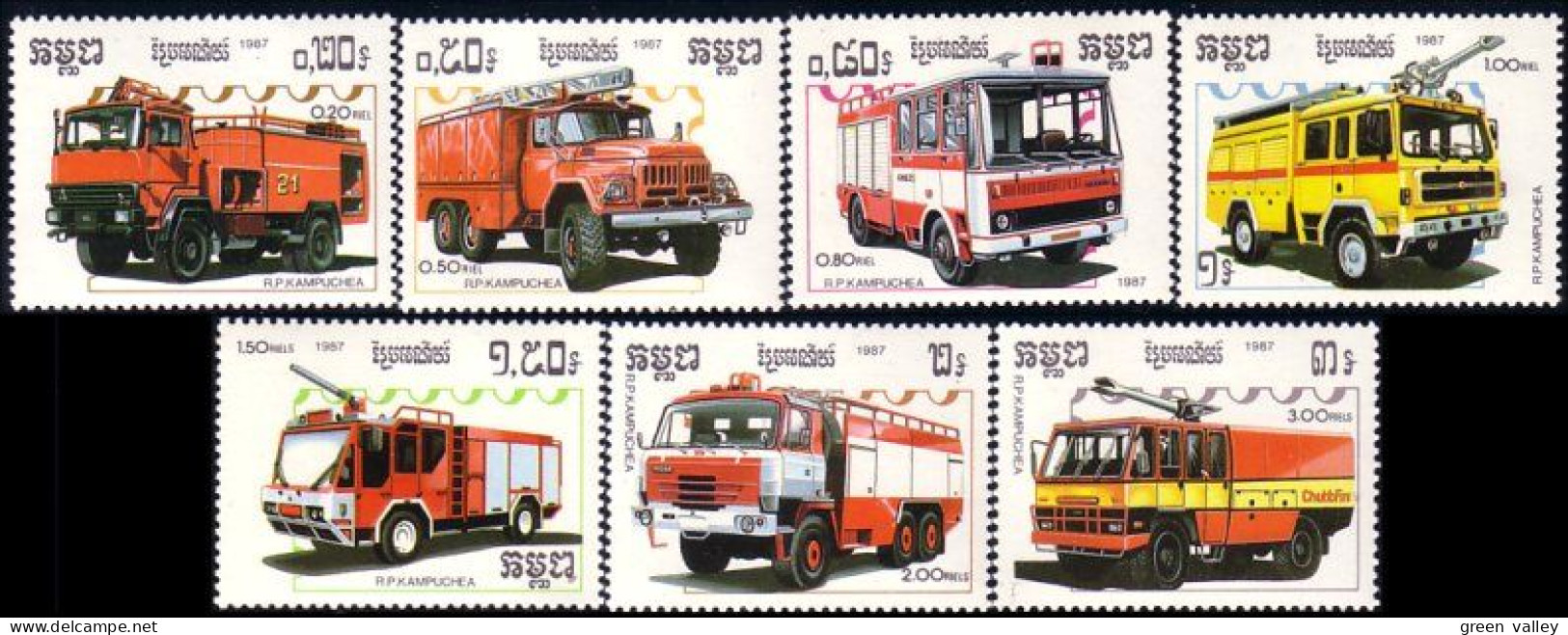 534 Cambodge Pompiers Fire Firefighting Firefighters Incendie Camion Truck MNH ** Neuf SC (KAM-193a) - Cambodia