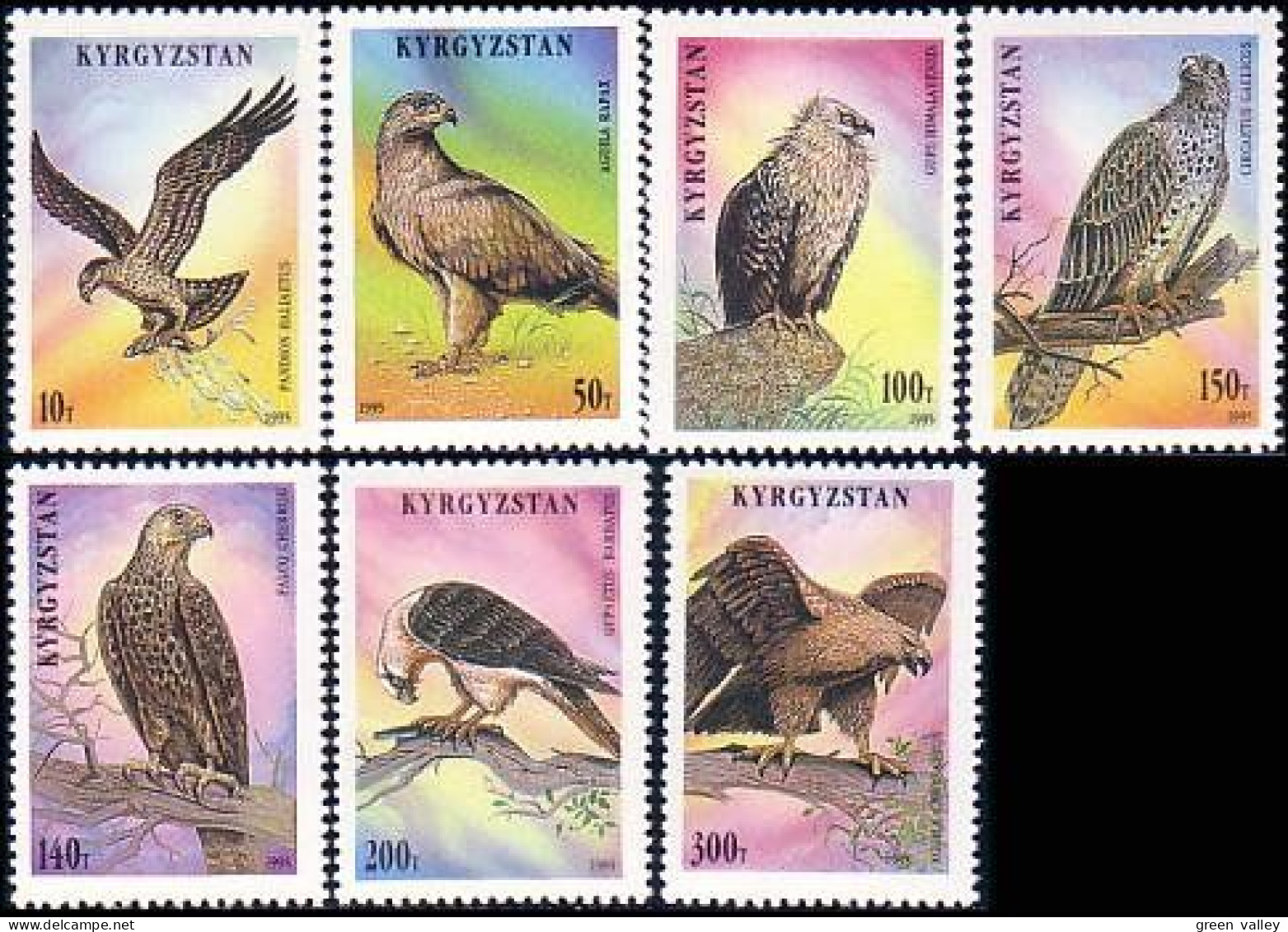 558 Kirghizistan Oiseaux Rapaces Raptors Birds Of Prey MNH ** Neuf SC (KYR-6b) - Águilas & Aves De Presa