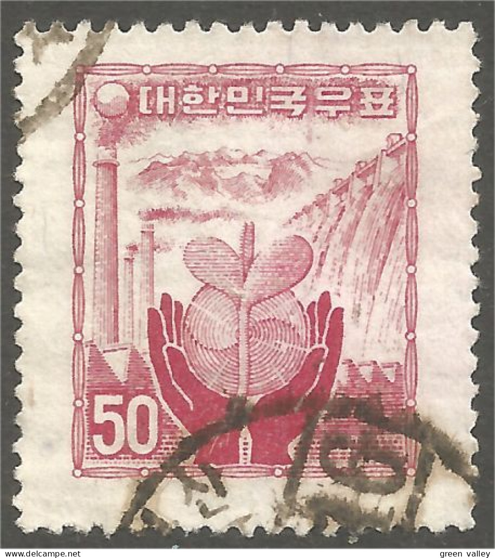 550 Korea 1955 Reconstruction Fleur Flower Blume (KOS-166) - Corée Du Sud