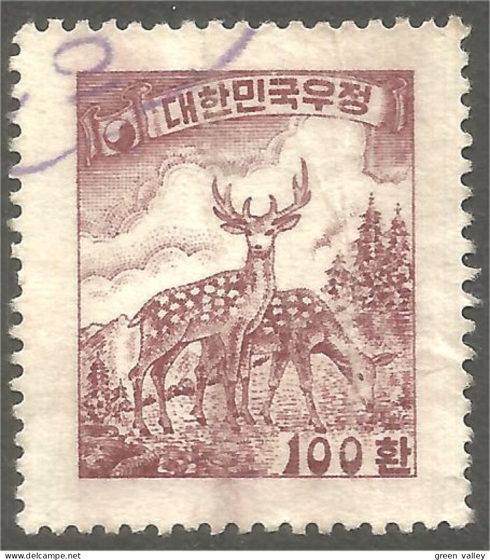 550 Korea 1954 Chevreuil Sika Deer Hirsch Hert Cervo Ciervo (KOS-148) - Corée Du Sud