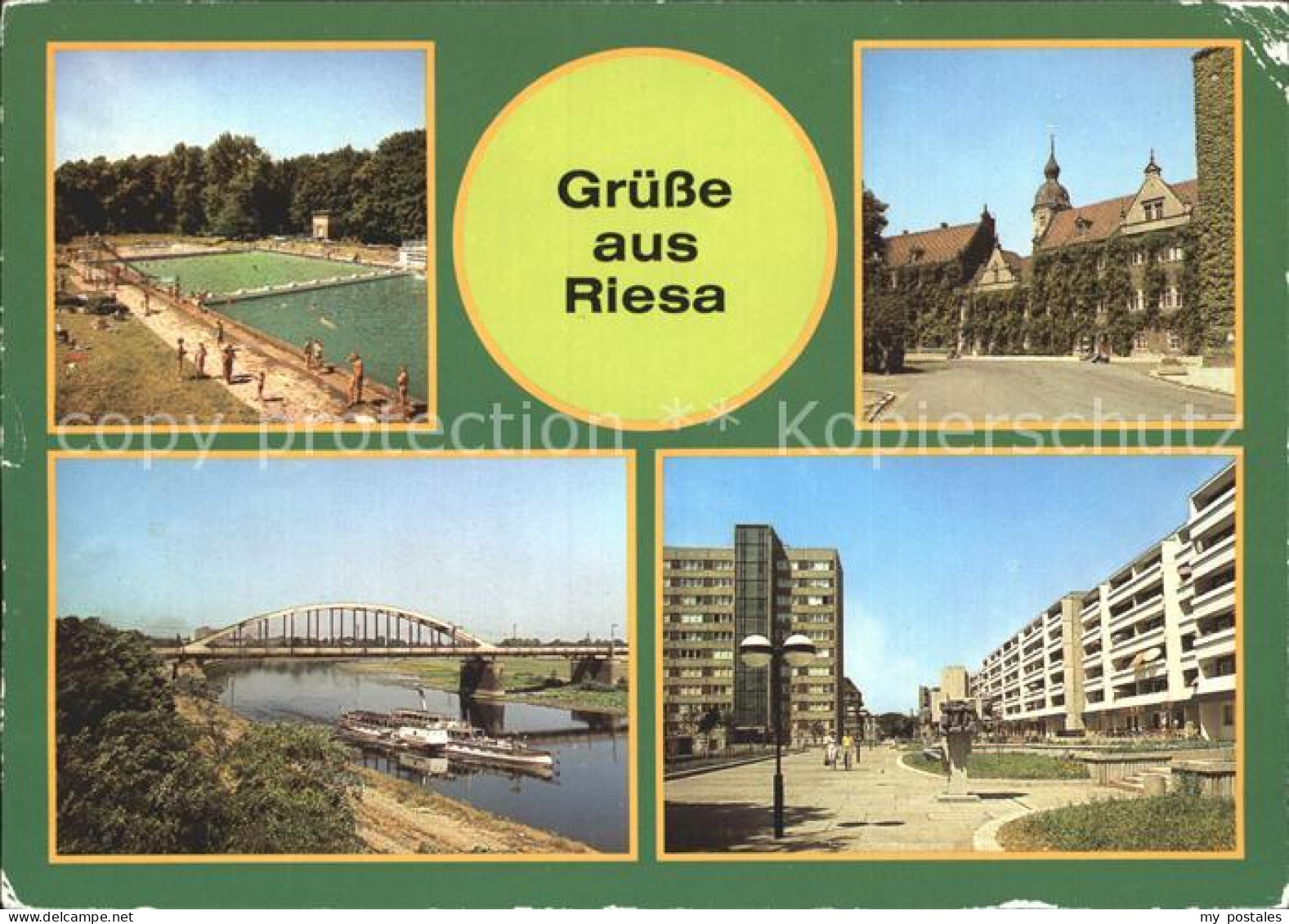 72257832 Riesa Sachsen Freibad Rathaus Anlegestelle Weisse Flotte Strasse Der De - Riesa