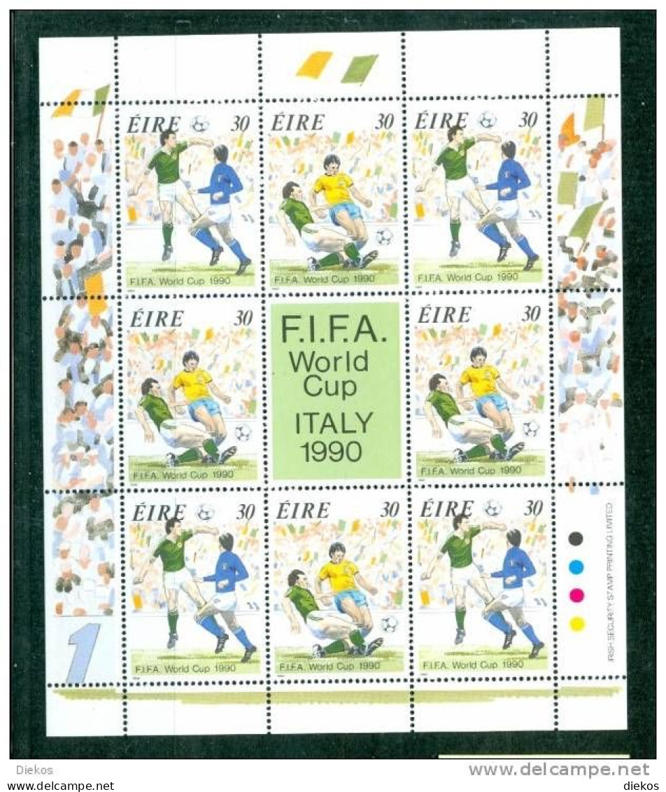 Eire 1990 Fußball Soccer Italia 90 , No: 712-13, MNH ** Postfrisch #B80 - Blocks & Sheetlets