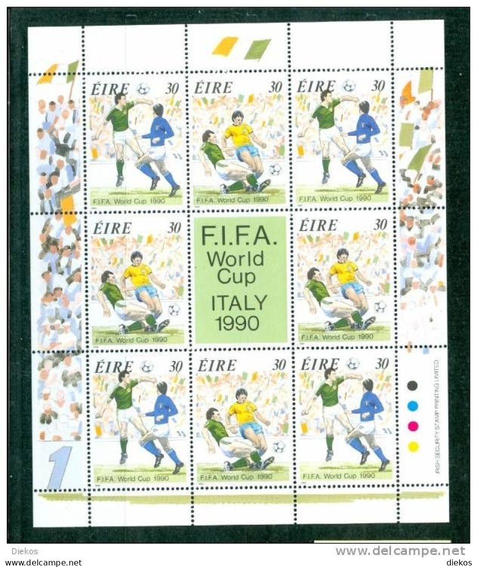 Eire 1990 Fußball Soccer Italia 90 , No: 712-13, MNH ** Postfrisch #B80 - Hojas Y Bloques