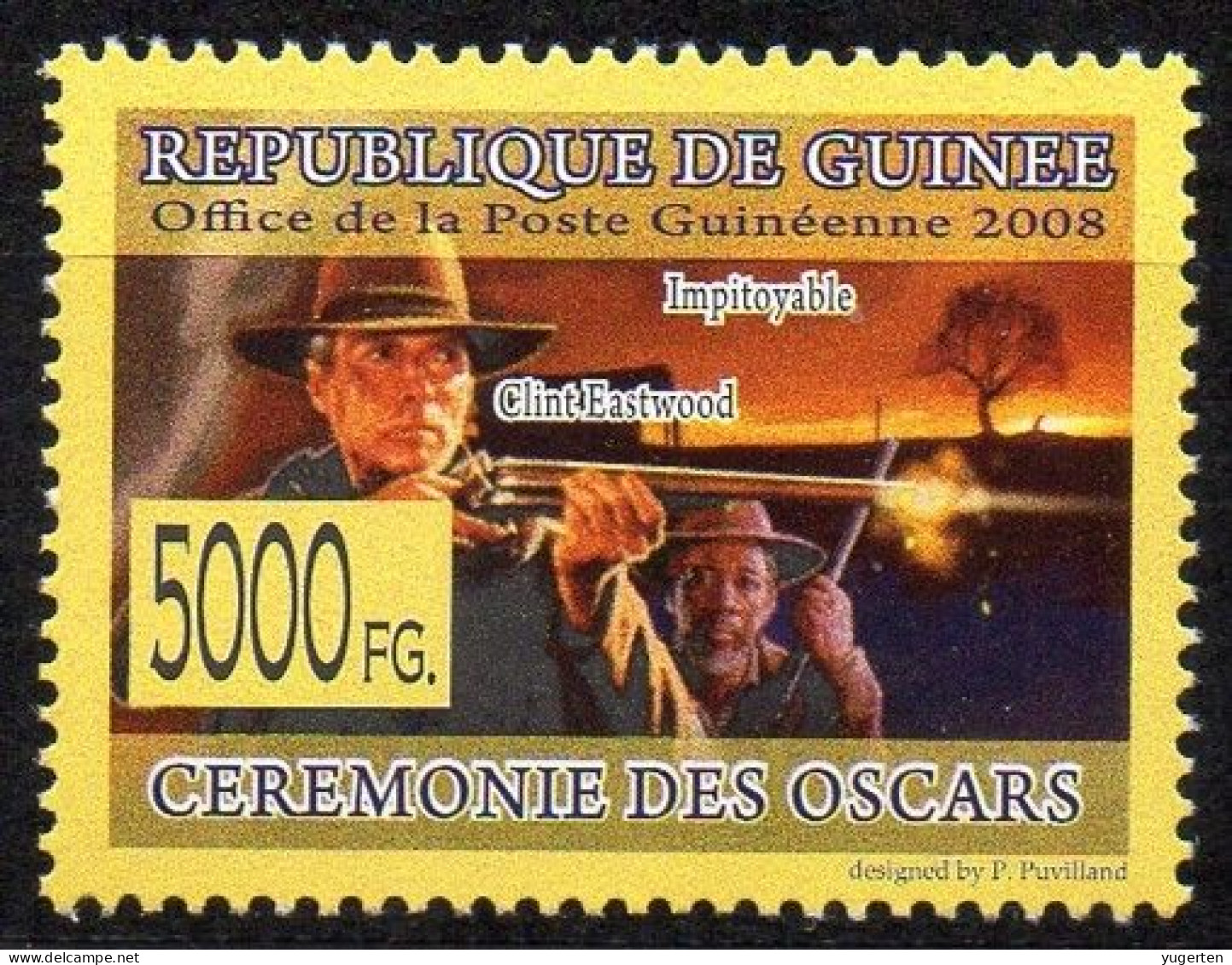 GUINEA - 1v - MNH - Unforgiven - Clint Eastwood - Morgan Freeman - Film - Kino - Oscars - Ciné - Films - Film