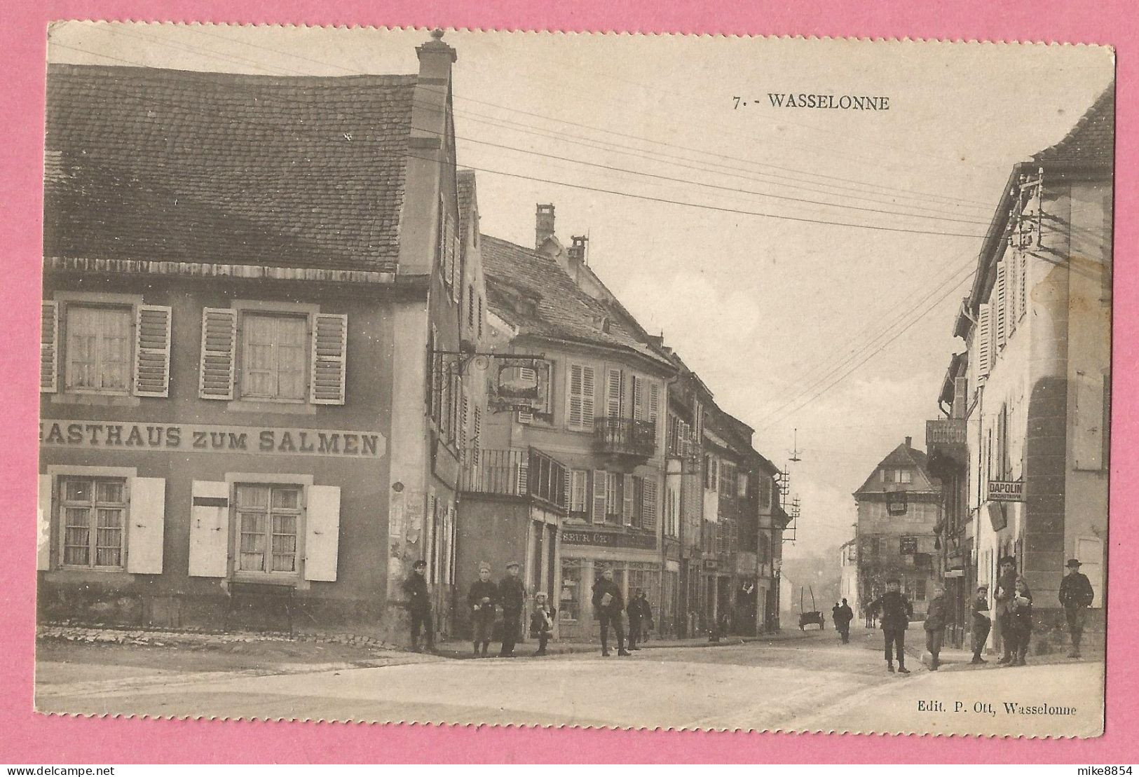 SAS1535  CPA  WASSELONE (Bas-Rhin)   GASTHAUS ZUM SALMEN  - Coiffeur  ....++++ - Wasselonne