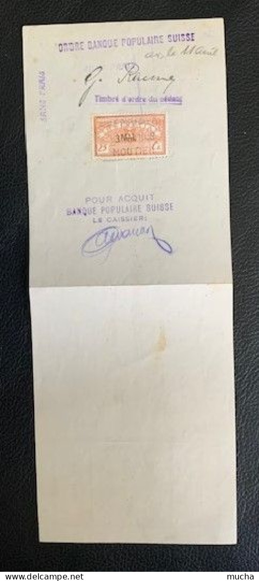 70137 - Billet De Change Banque Populaire Suisse Moutier 02.05.1938 Au Verso Timbres Effets De Change  25 Cts. - Lettres De Change