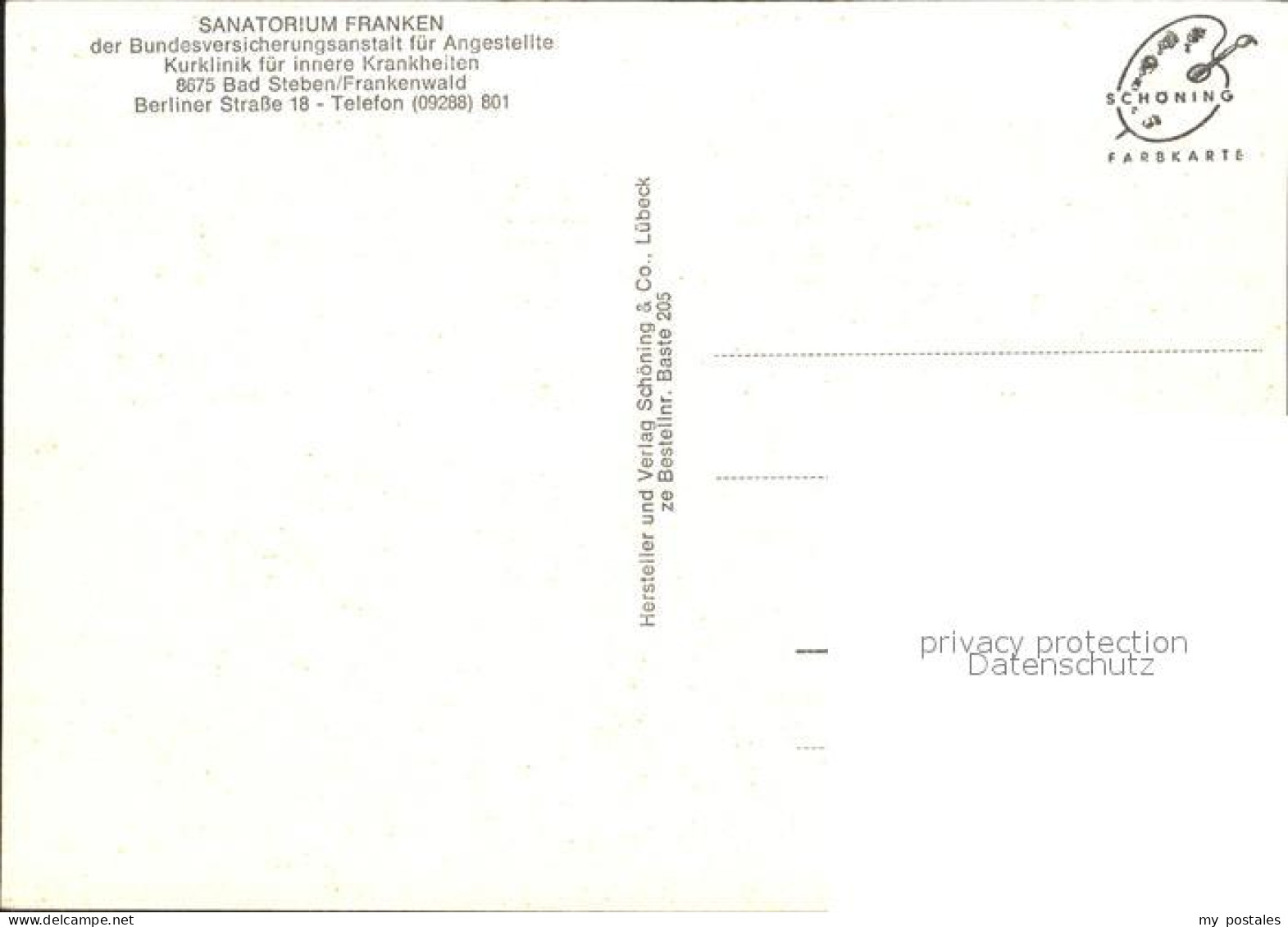 72257642 Bad Steben Sanatorium Franken Der BVA Kurklinik Im Frankenwald Bad Steb - Bad Steben