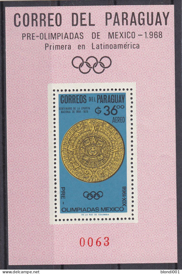 Olympics 1968 - Medal - PARAGUAY - S/S MNH - Summer 1968: Mexico City