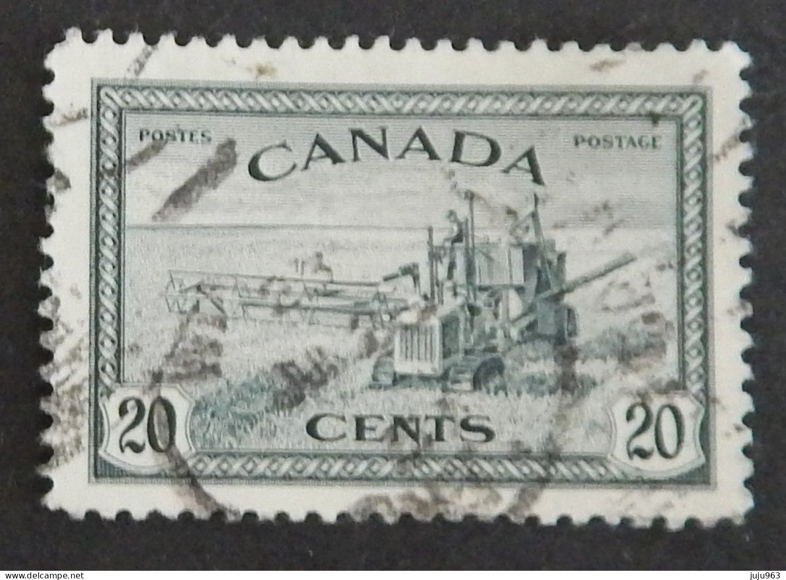 CANADA YT 222 OBLITÉRÉ "FAUCHEUSE-LIEUSE" ANNÉE 1946 - Oblitérés