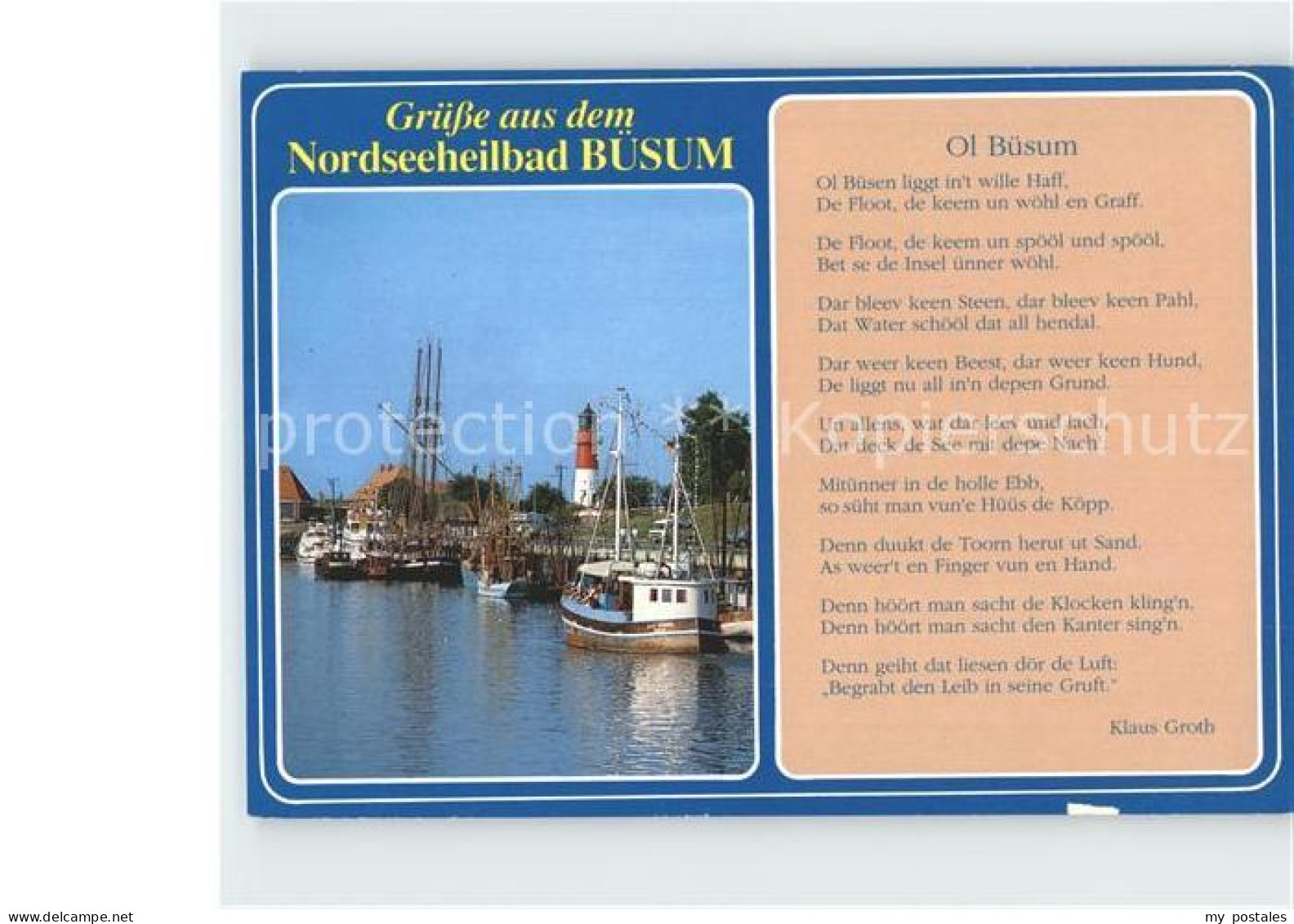 72256776 Buesum Nordseebad Hafenpartie Leuchtturm Gedicht Buesum - Buesum