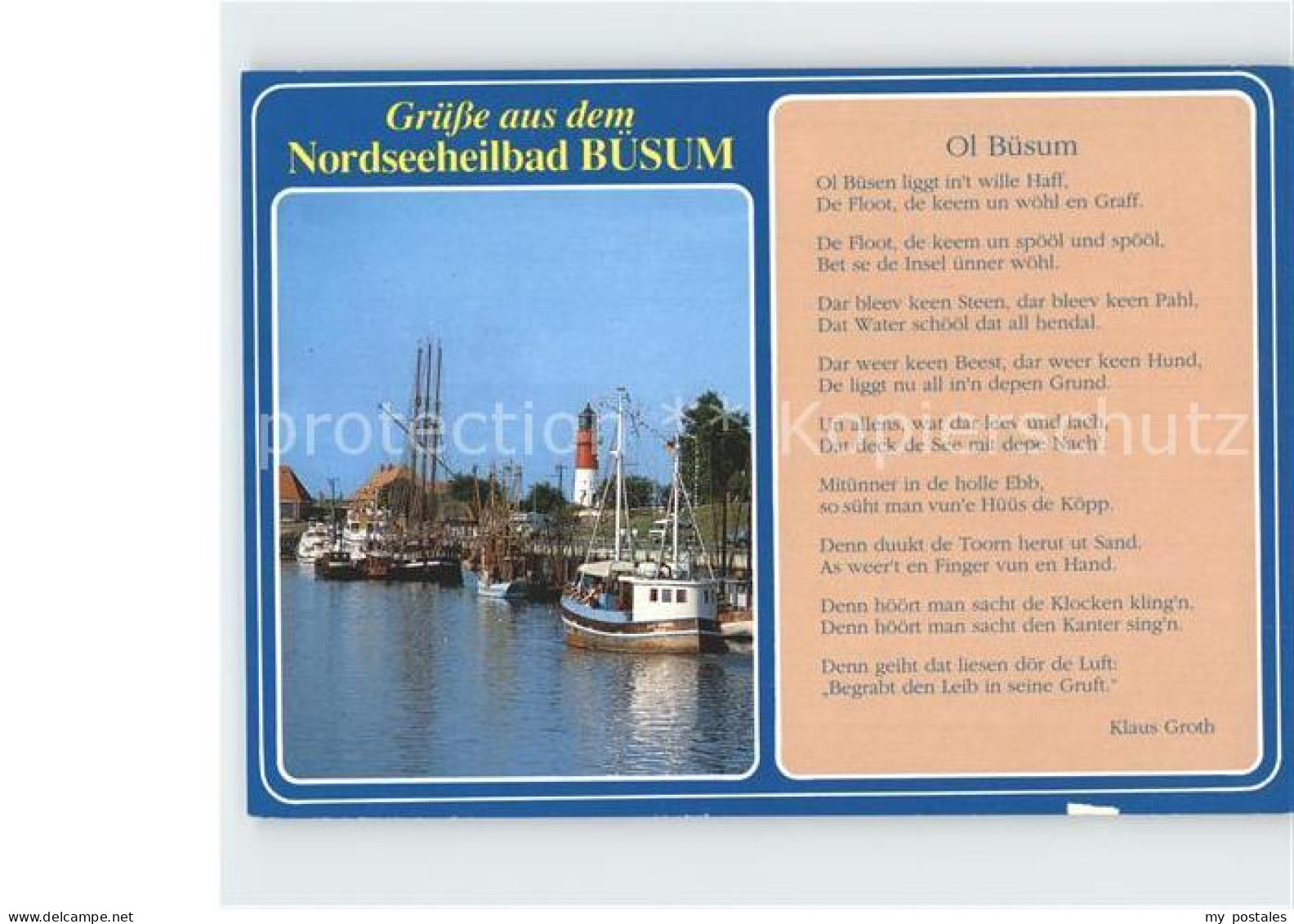 72256776 Buesum Nordseebad Hafenpartie Leuchtturm Gedicht Buesum - Büsum