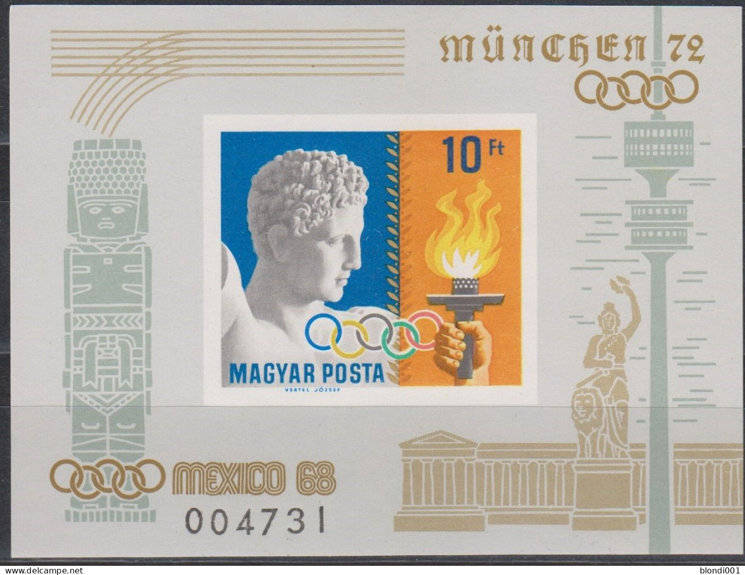 Olympics 1968 - History - HUNGARY - S/S Imp. MNH - Verano 1968: México