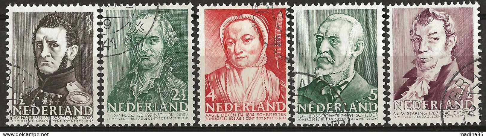 PAYS-BAS: Obl., N° YT 382 à 386, Série, TB - Used Stamps