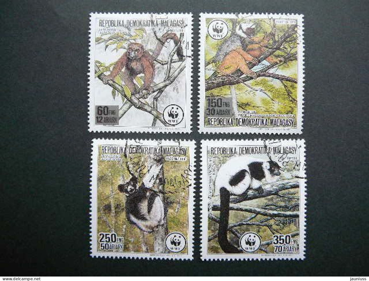 Lemurs Monkeys # Madagaskar # 1988 Used #1110/3  Malagasy - Singes