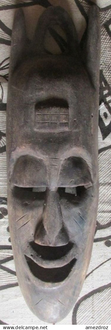 Afrique Occidentale Ancien Masque Rituel Baoulé Côte D'Ivoire 1.2 Kg 19 Cm X 66 Cm Pas Déco à L'origine - Art Africain
