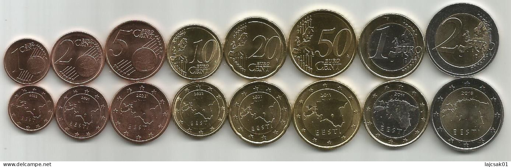 Estonia 2011 - 2022. High Grade Coin Set - Estonia