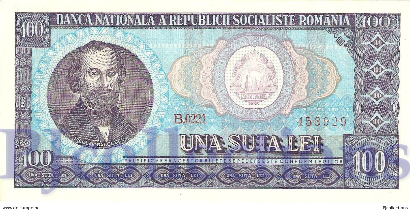 ROMANIA 100 LEI 1966 PICK 97a AU/UNC - Rumania