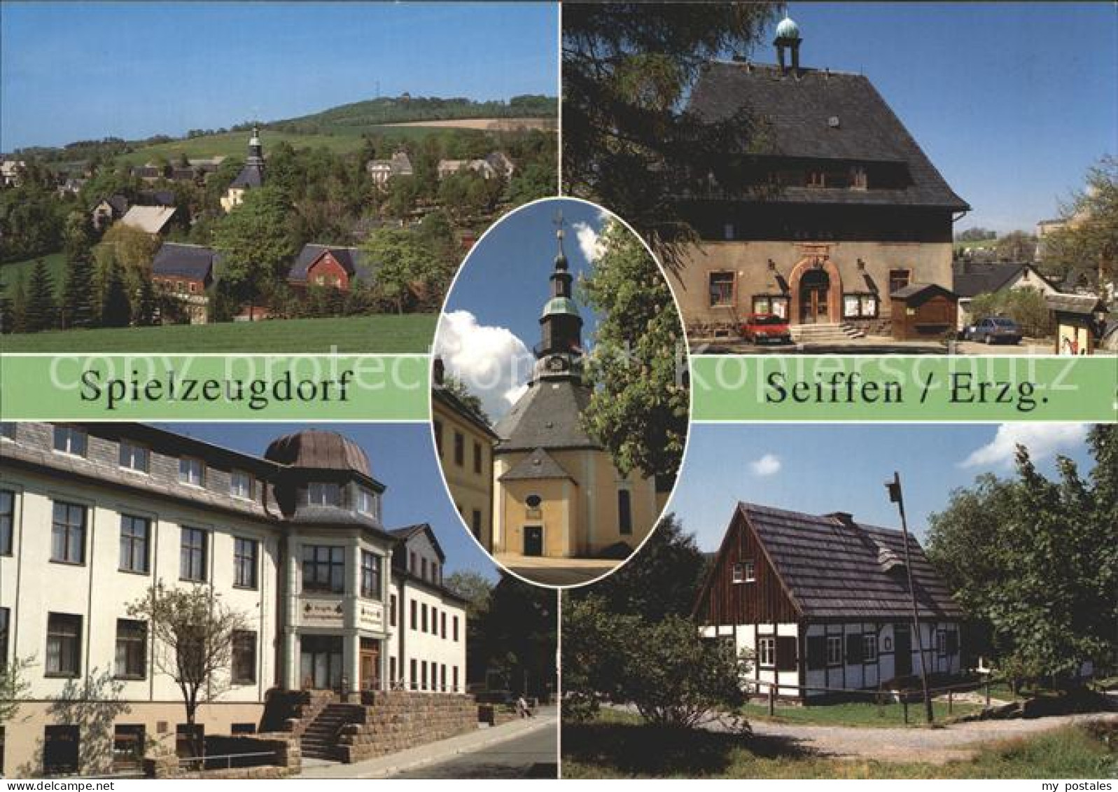 72254845 Seiffen Erzgebirge Rathaus Spielzeugmuseum Freichlichtmuseum Rundkirche - Seiffen