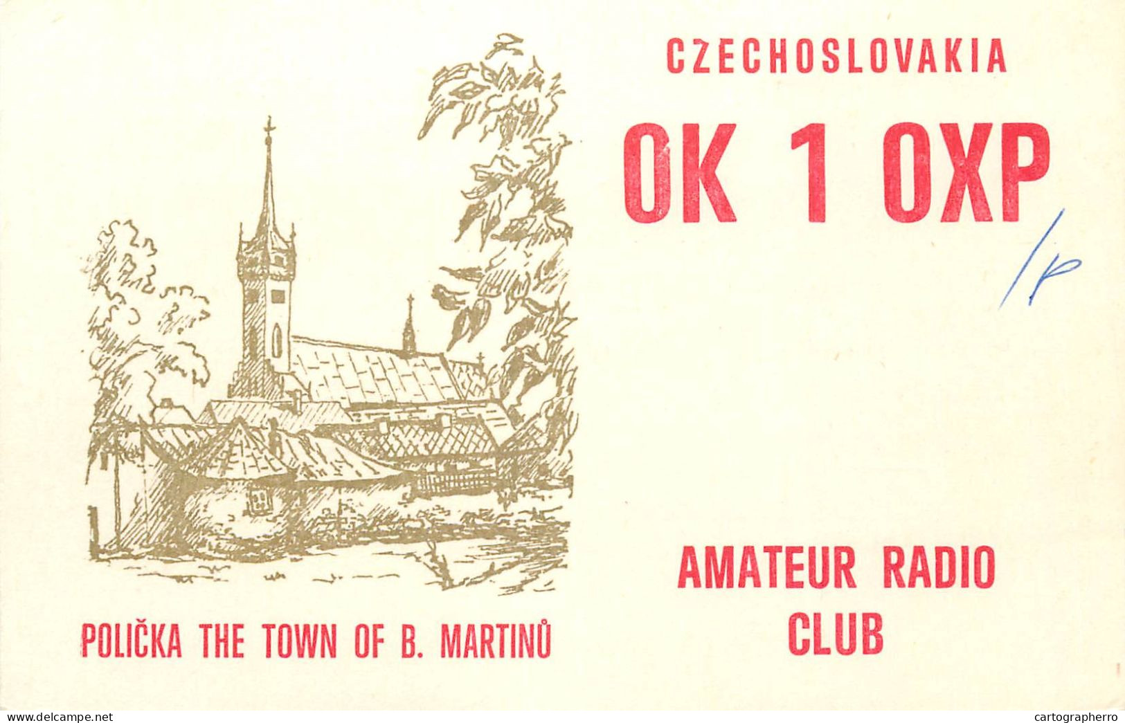 QSL Card Czechoslovakia Radio Amateur Station OK1OXP Y03CD 1983 - Radio Amateur