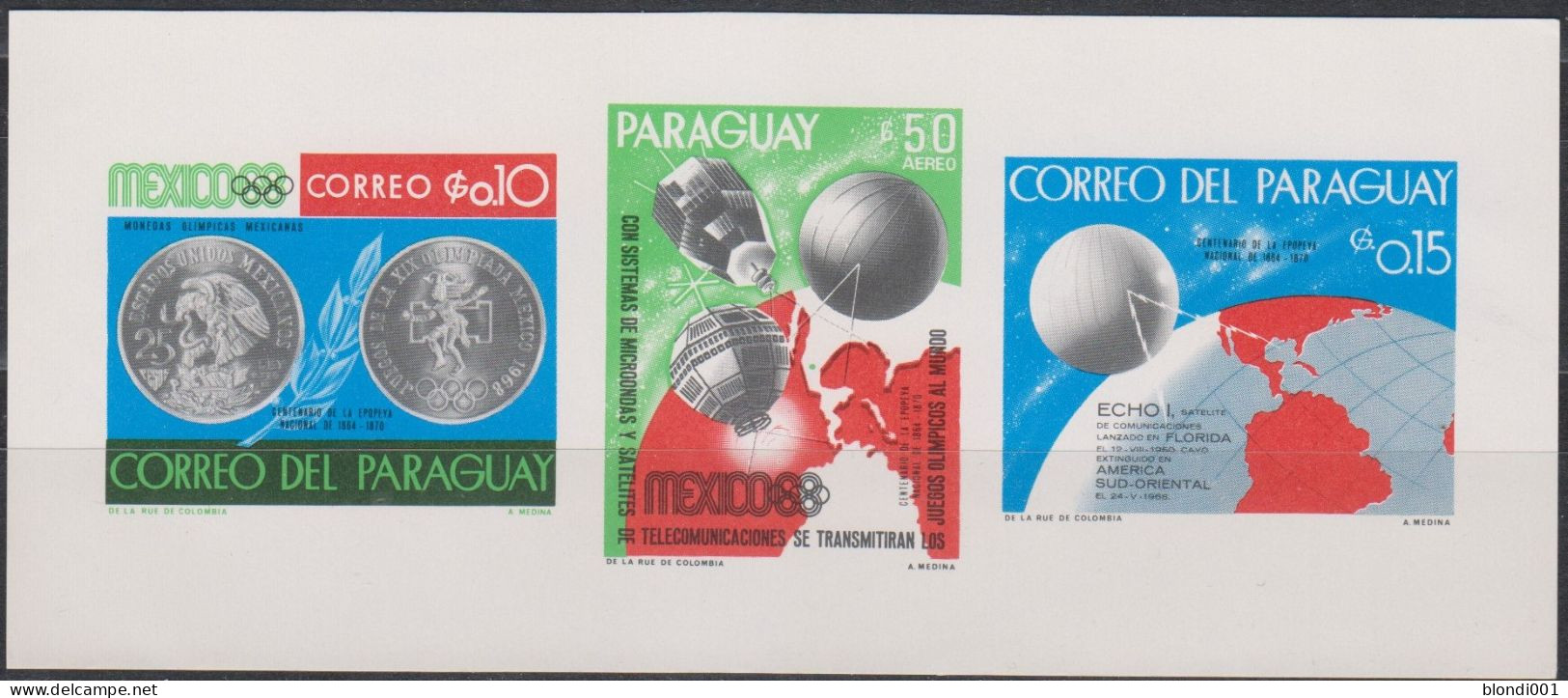 Olympics 1968 - SPACE - PARAGUAY - S/S Imp. MNH - Ete 1968: Mexico