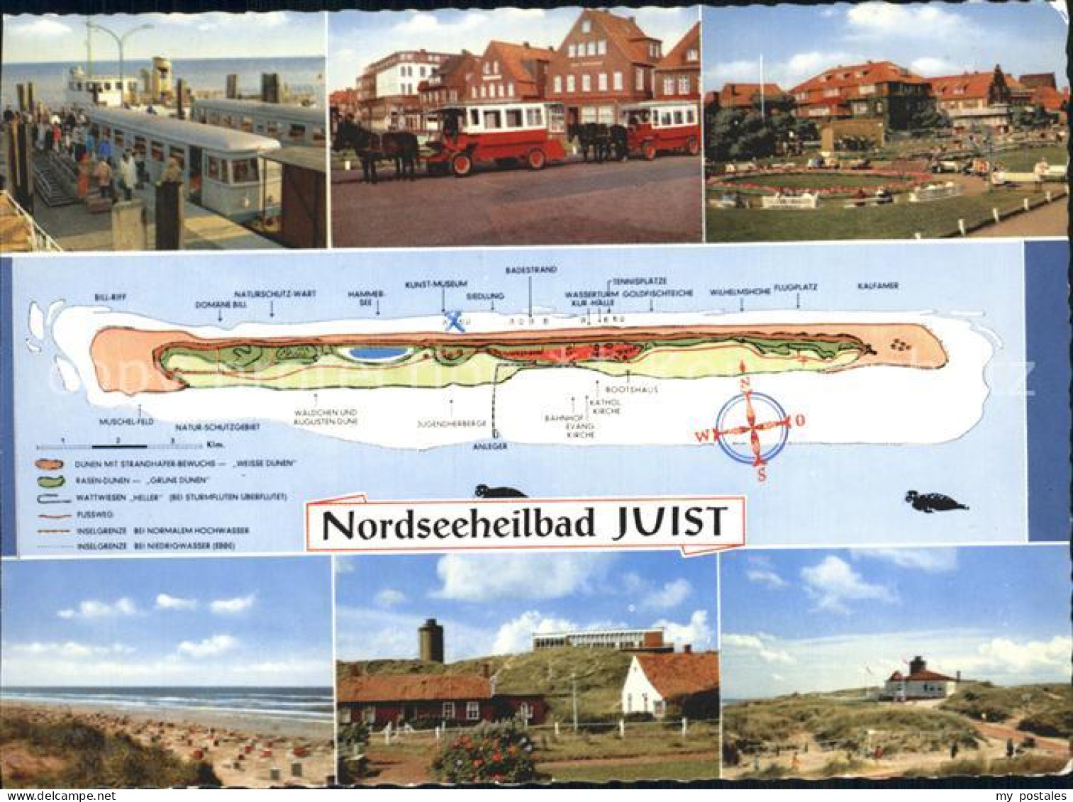 72254634 Juist Nordseebad Eisenbahn Pferdewagen Park Strand Duenen Landkarte Jui - Juist