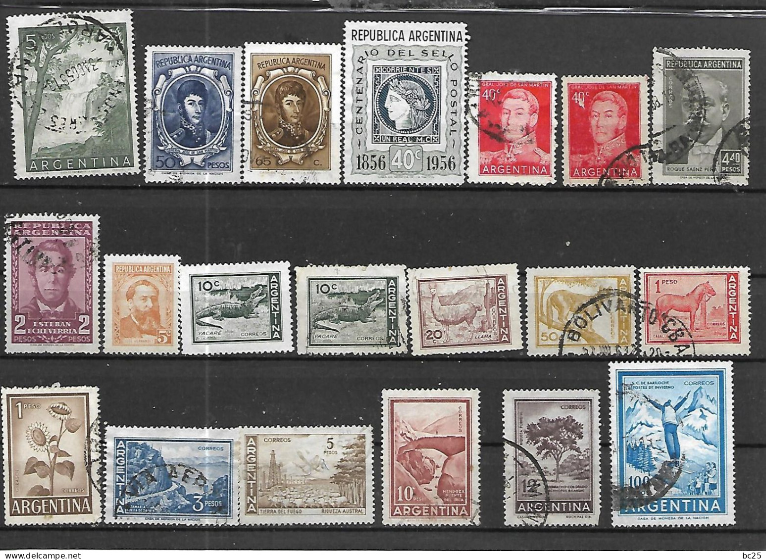 ARGENTINE -65  TRES BEAUX TIMBRES NEUFS ET OBLITERES- PAS EMINCES-DE 1940-59-2 SCANS.. - Used Stamps