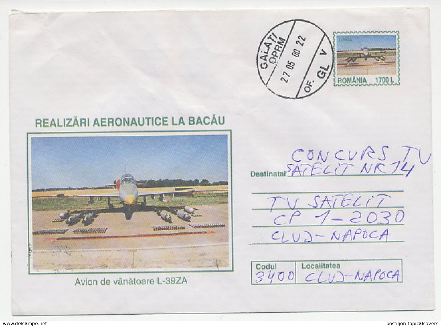 Postal Stationery Romania 2000 Hunting Plane - Militaria