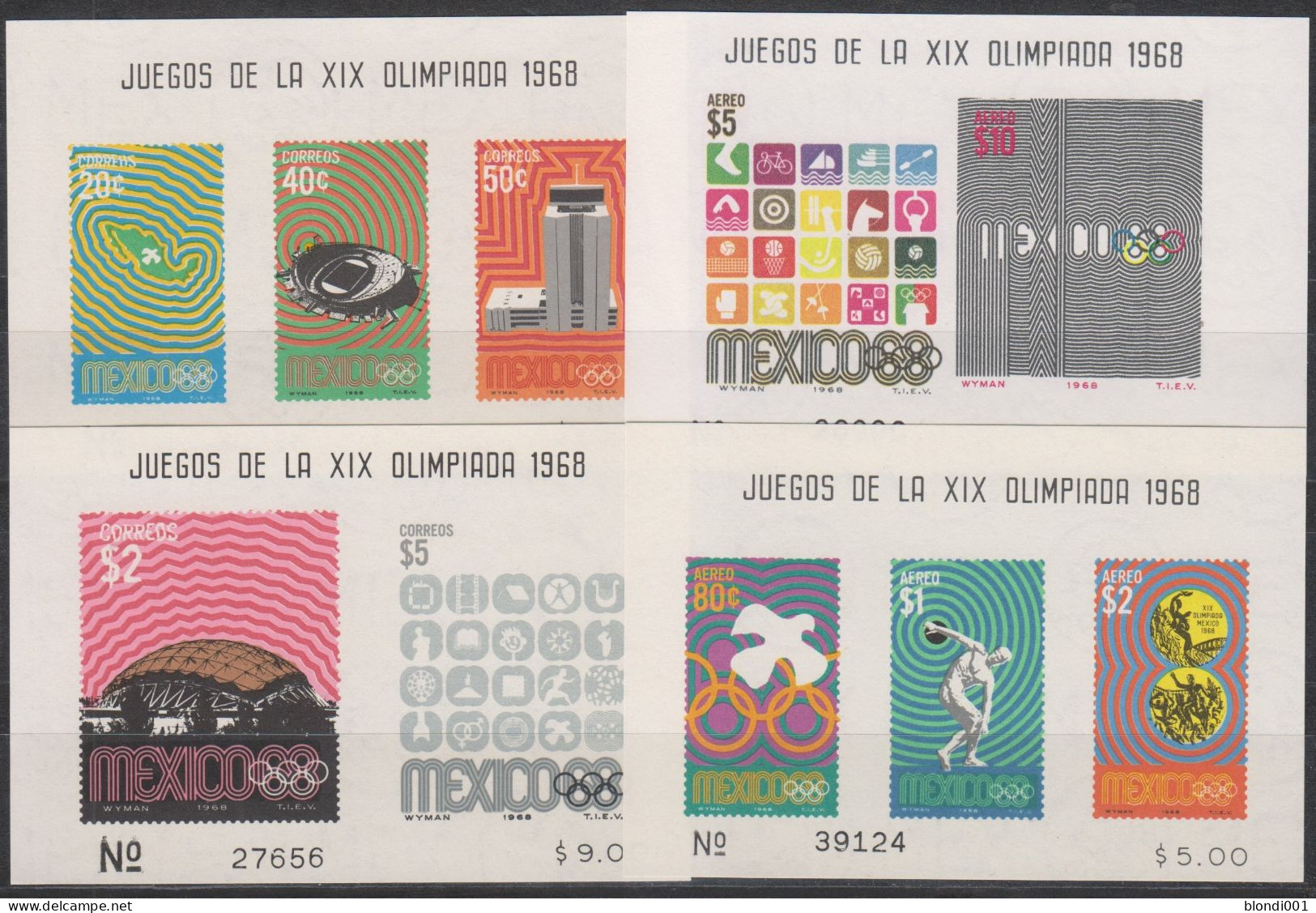 Olympics 1968 - History - MEXICO - 4 S/S Imp. MNH - Summer 1968: Mexico City