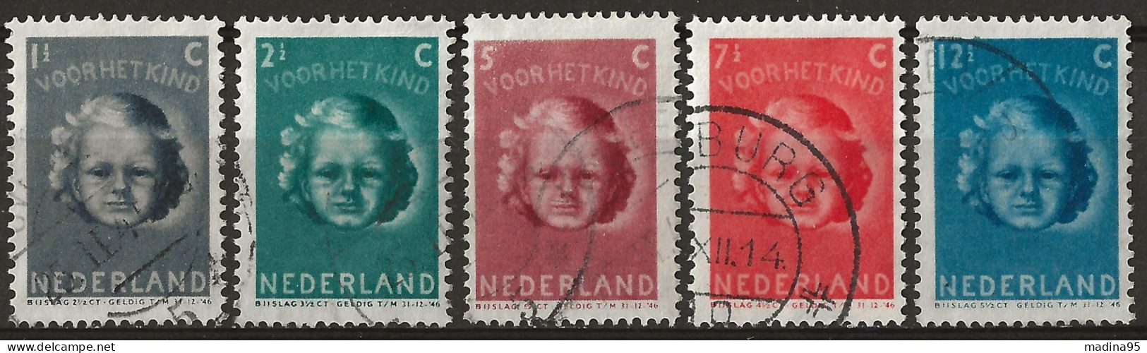 PAYS-BAS: Obl., N° YT 434 à 438, Série,TB - Used Stamps