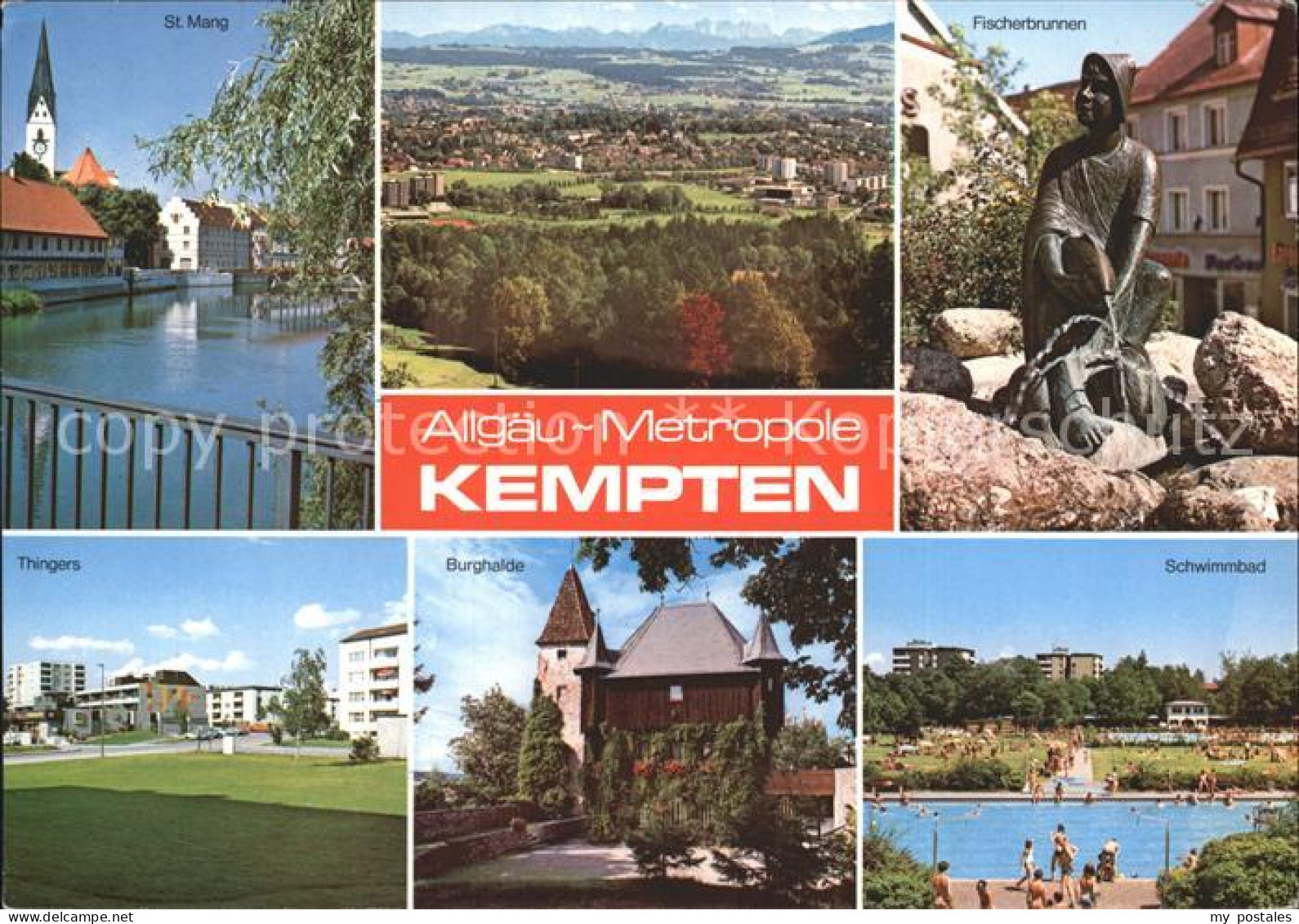 72253914 Kempten Allgaeu St.Mang Thingers Burghalde Fischerbrunnen Kempten - Kempten