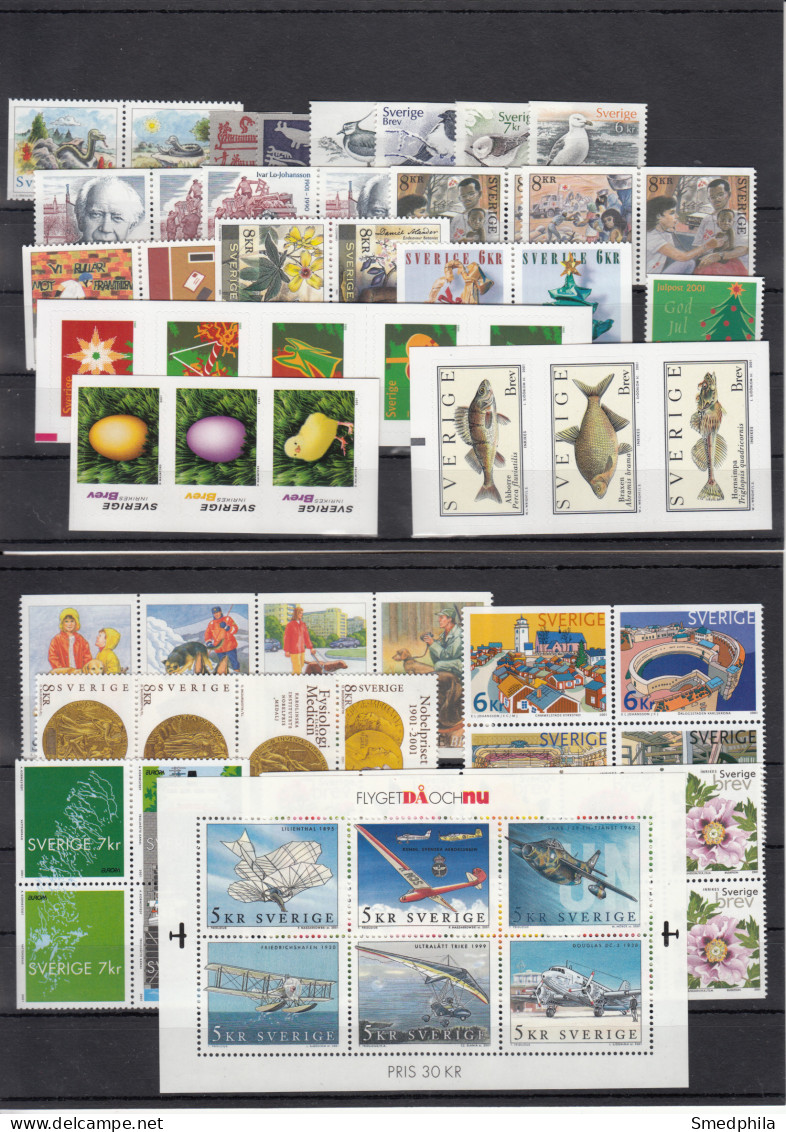 Sweden 2001 - Full Year MNH ** - Annate Complete