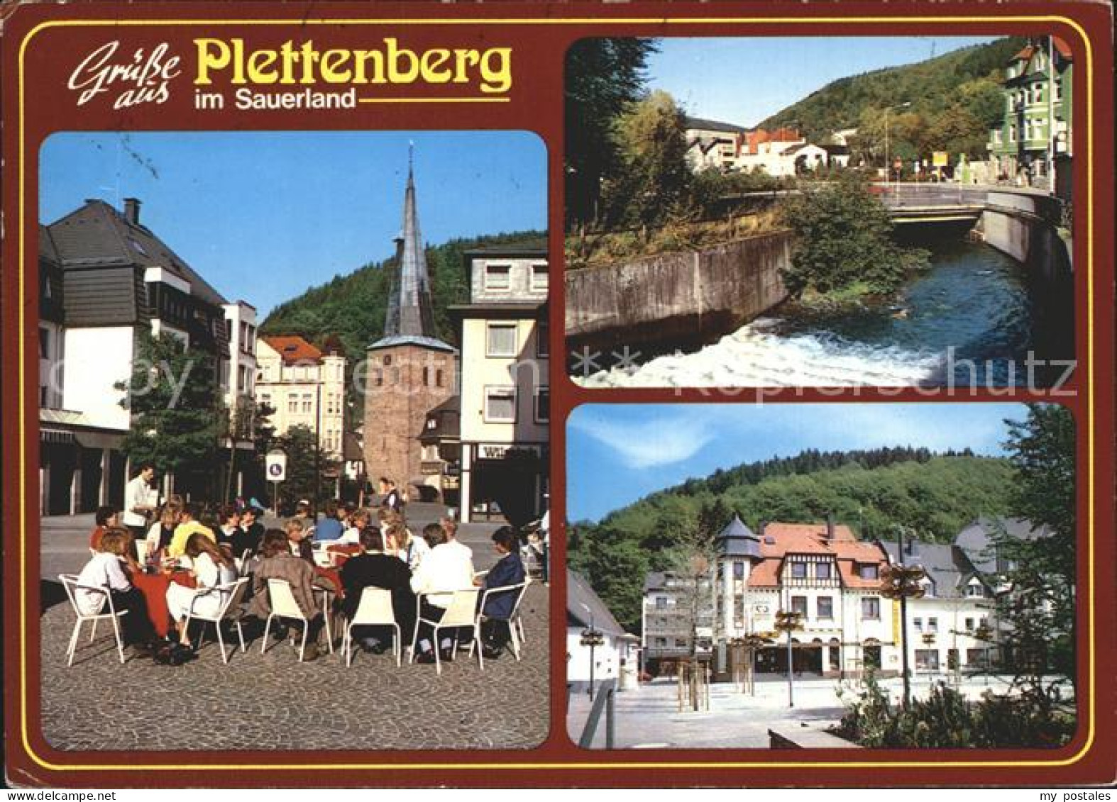 72253756 Plettenberg Marktplatz Strassencafe Partie Am Fluss Plettenberg - Plettenberg
