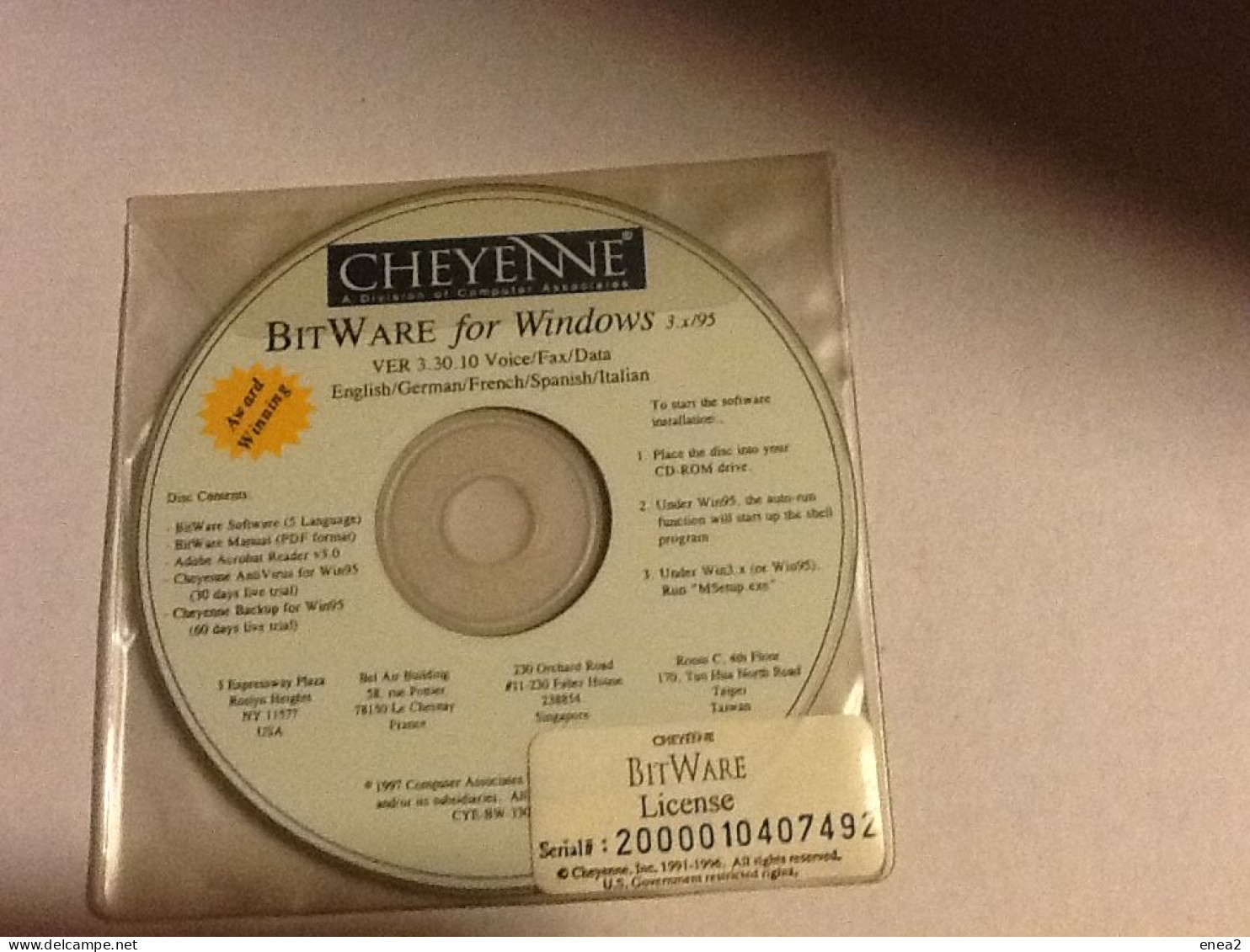 CHEYENNE BitWare For Windows CD - CD