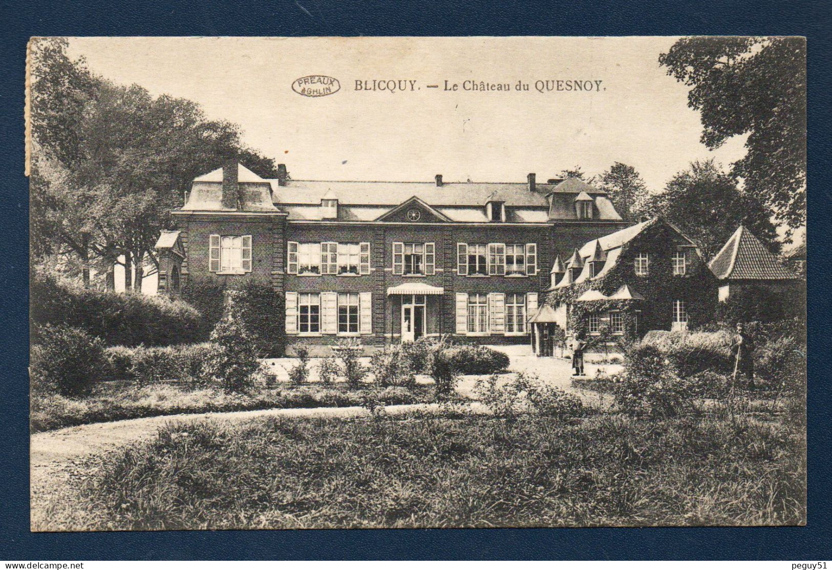 Blicquy ( Leuze-en-Hainaut). Le Château Du Quesnoy. Jardiniers Dans Le Parc. 1923 - Leuze-en-Hainaut