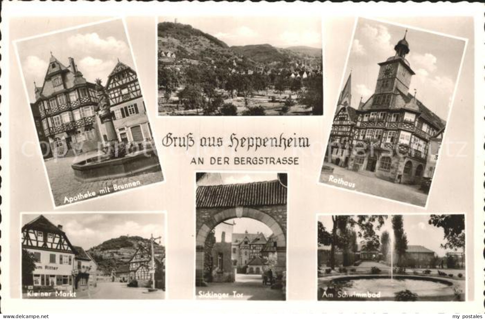 72253435 Heppenheim Bergstrasse Apotheke Mit Brunnen Total Rathaus Kleiner Markt - Heppenheim