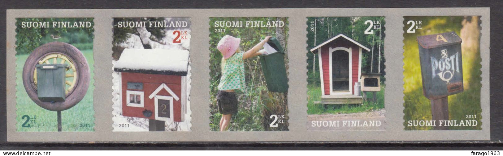 2011 Finland National Mailboxes Complete Strip Of 5 MNH @ BELOW FACE VALUE - Ungebraucht