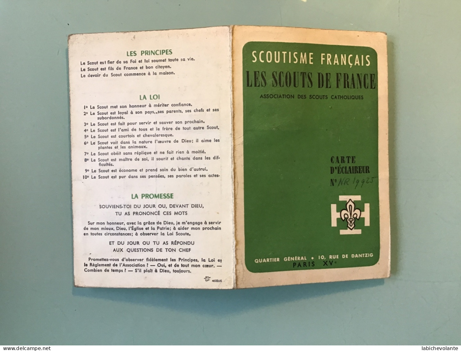 Carte De Scoutisme Français - District De Versailles. 1954 - Padvinderij