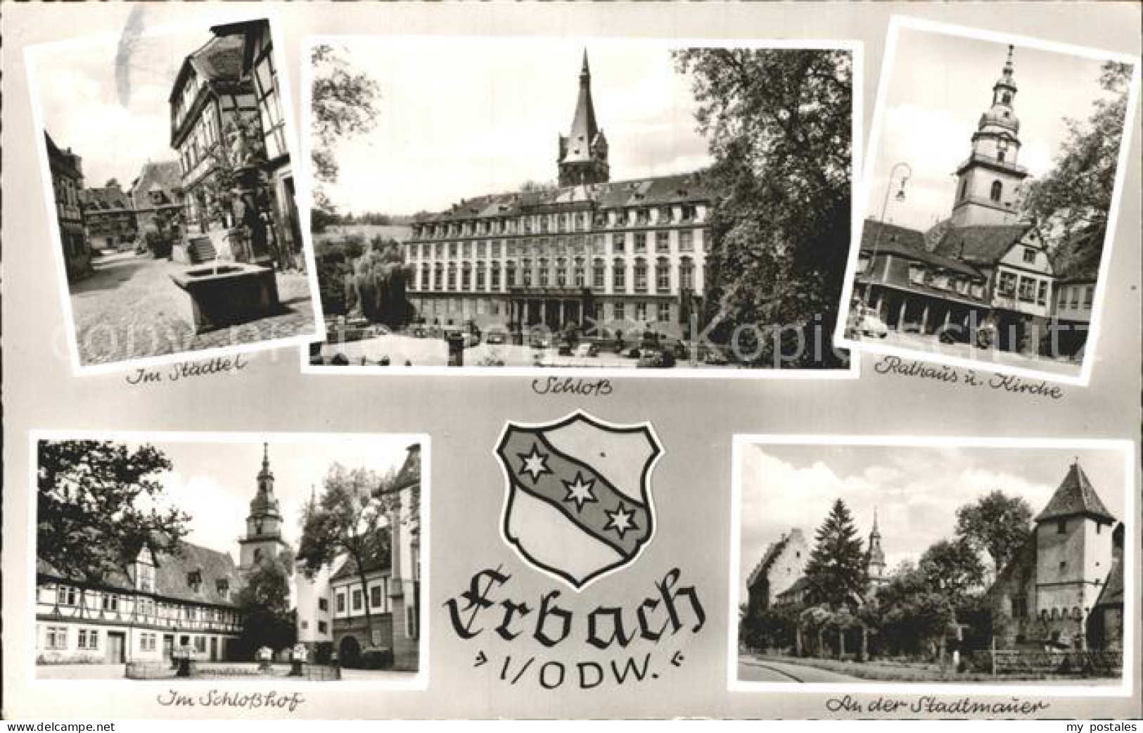72253171 Erbach Odenwald Im Staedtel Schloss Rathaus Kirche Schlosshof Stadtmaue - Erbach