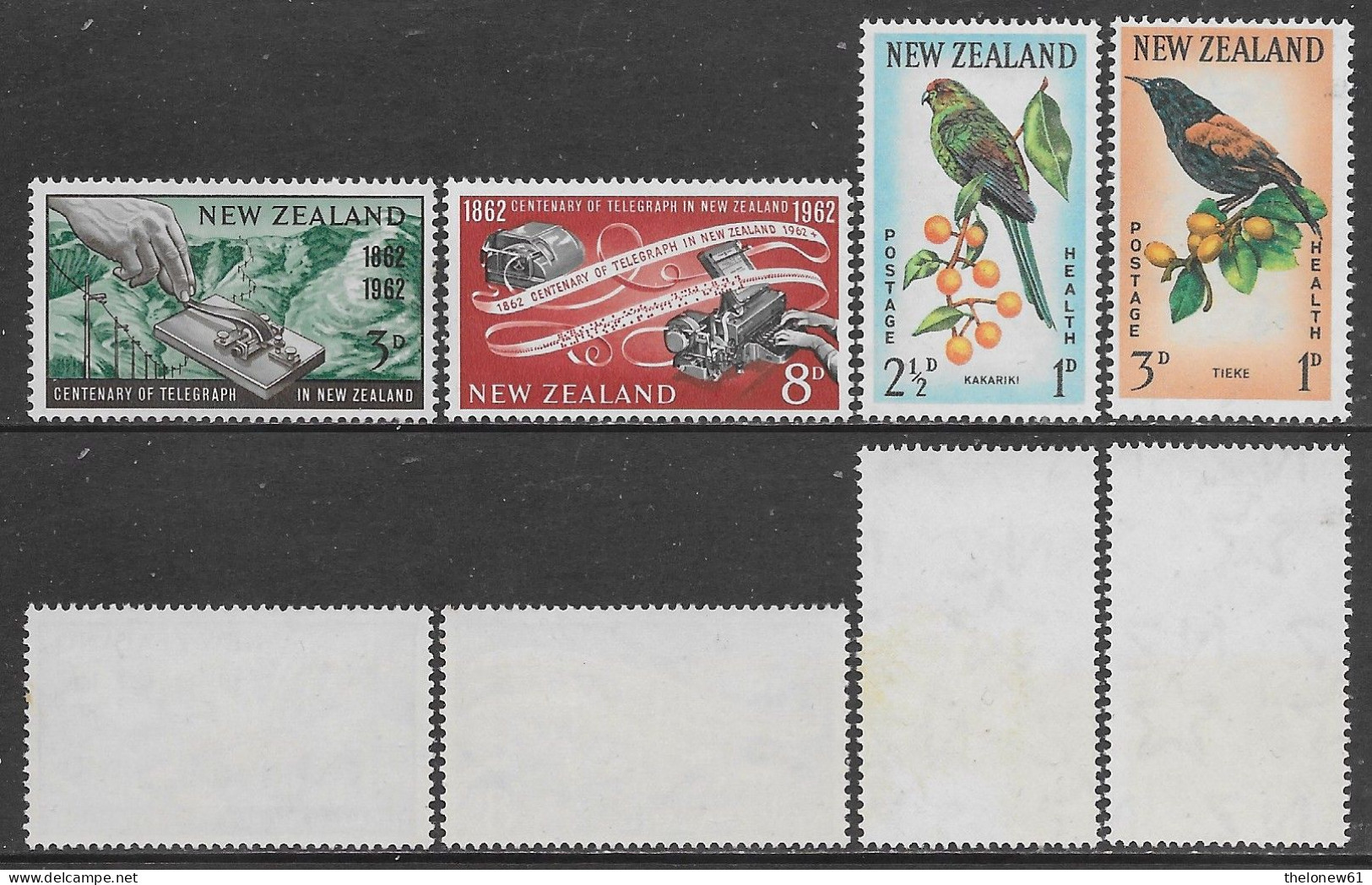 New Zealand 1962 Telegraph Birds Mi N.420-423 Complete Sets MNH ** - Ungebraucht