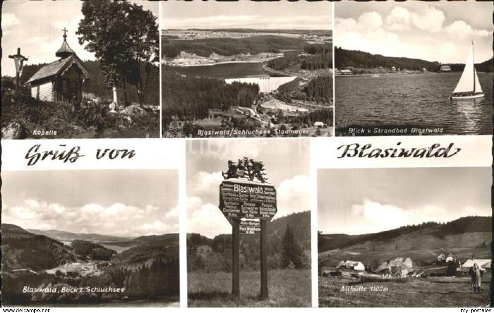 72253033 Blasiwald Kapelle Schluchsee Staumauer Standbad Origineller Wegweiser A - Schluchsee