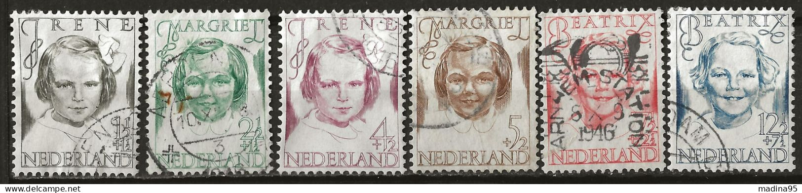 PAYS-BAS: Obl., N° YT 451 à 456, Série, Le 455 Taché,B - Used Stamps