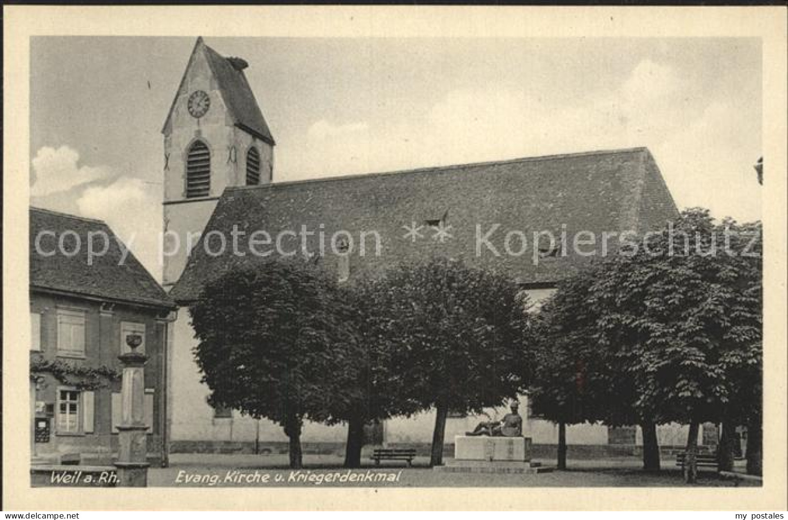 72251733 Weil Rhein Kirche Mit Kriegerdenkmal Weil Am Rhein - Weil Am Rhein