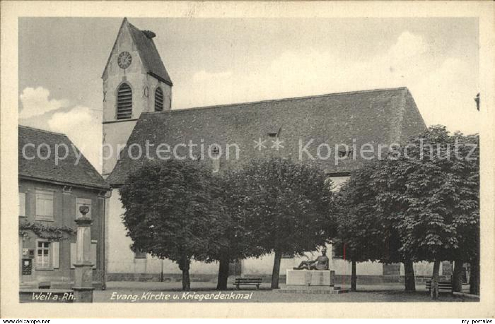 72251732 Weil Rhein Kirche Mit Kriegerdenkmal Weil Am Rhein - Weil Am Rhein