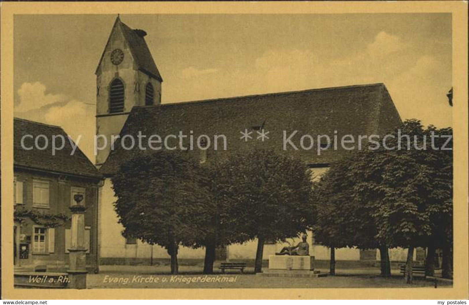 72251731 Weil Rhein Kirche Mit Kriegerdenkmal Weil Am Rhein - Weil Am Rhein