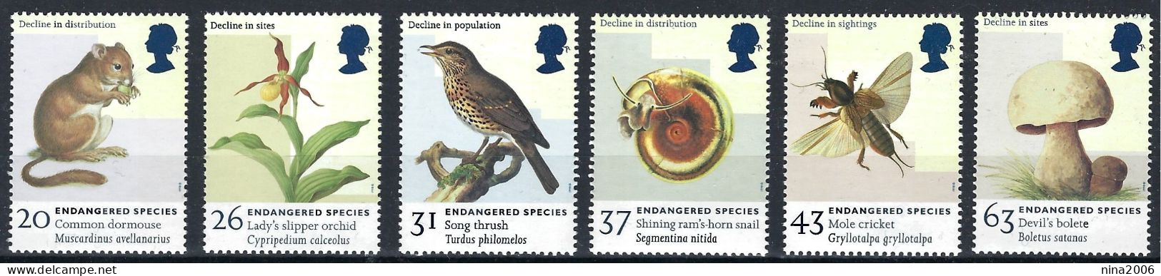 Gran Bretagna 1998 Animali E Piante In Pericolo / Großbritannien 1998 Gefährdete Tiere Und Pflanzen - Unused Stamps