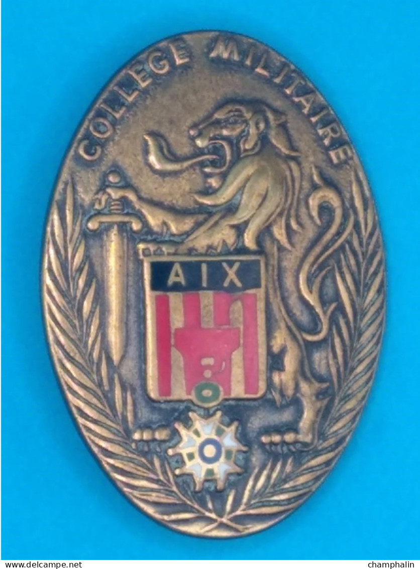 Broche En Laiton émaillé - Collège Militaire D'Aix-en-Provence (13) - Pas Un Pin's - Drago - Sonstige & Ohne Zuordnung