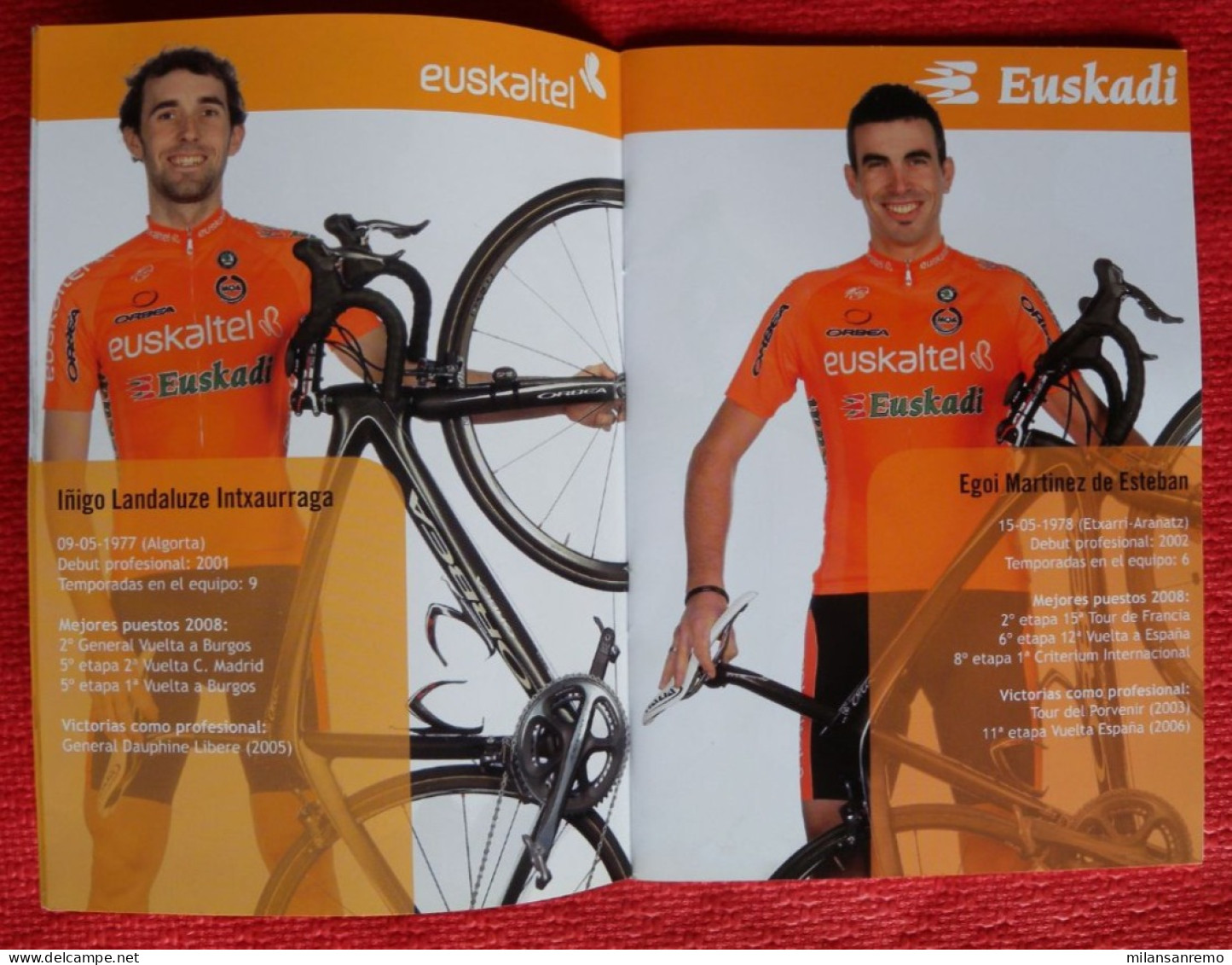 CYCLISME: CYCLISTE : LIVRET DE PRESENTATION EQUIPE EUSKALTEL 2009 - Cyclisme