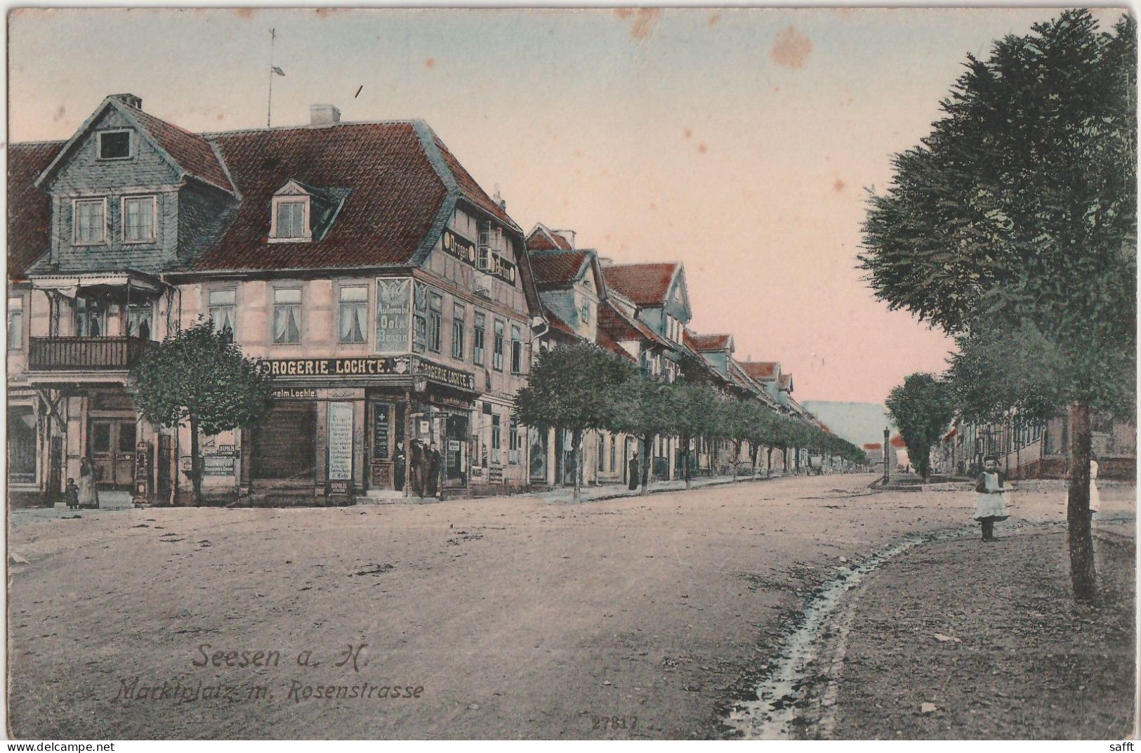 AK Seesen, Marktplatz Mit Rosenstraße 1919 - Seesen