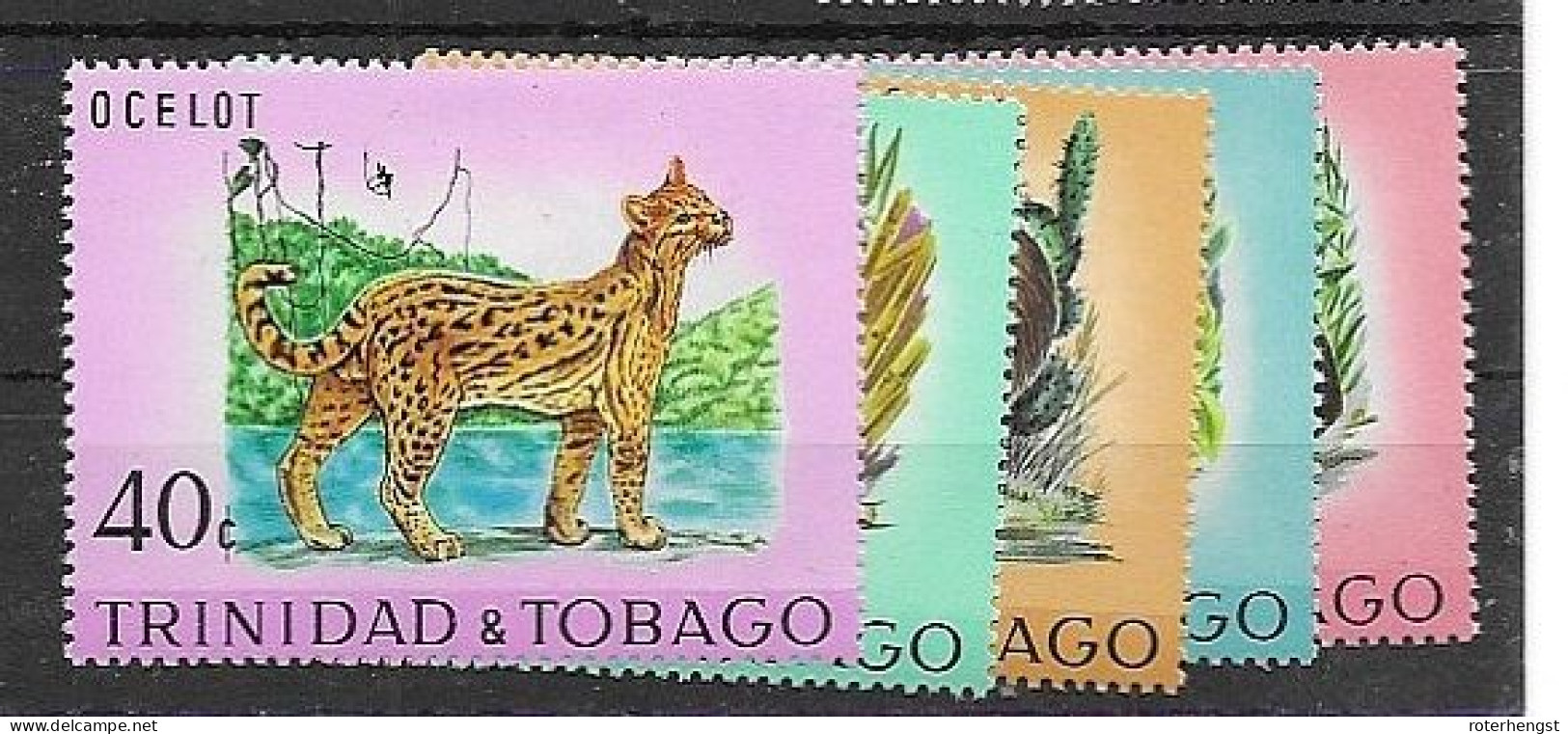 Trinidad & Tobago Mint Very Low Hinge Trace * 1971 (9 Euros) Animals Set - Trinité & Tobago (1962-...)