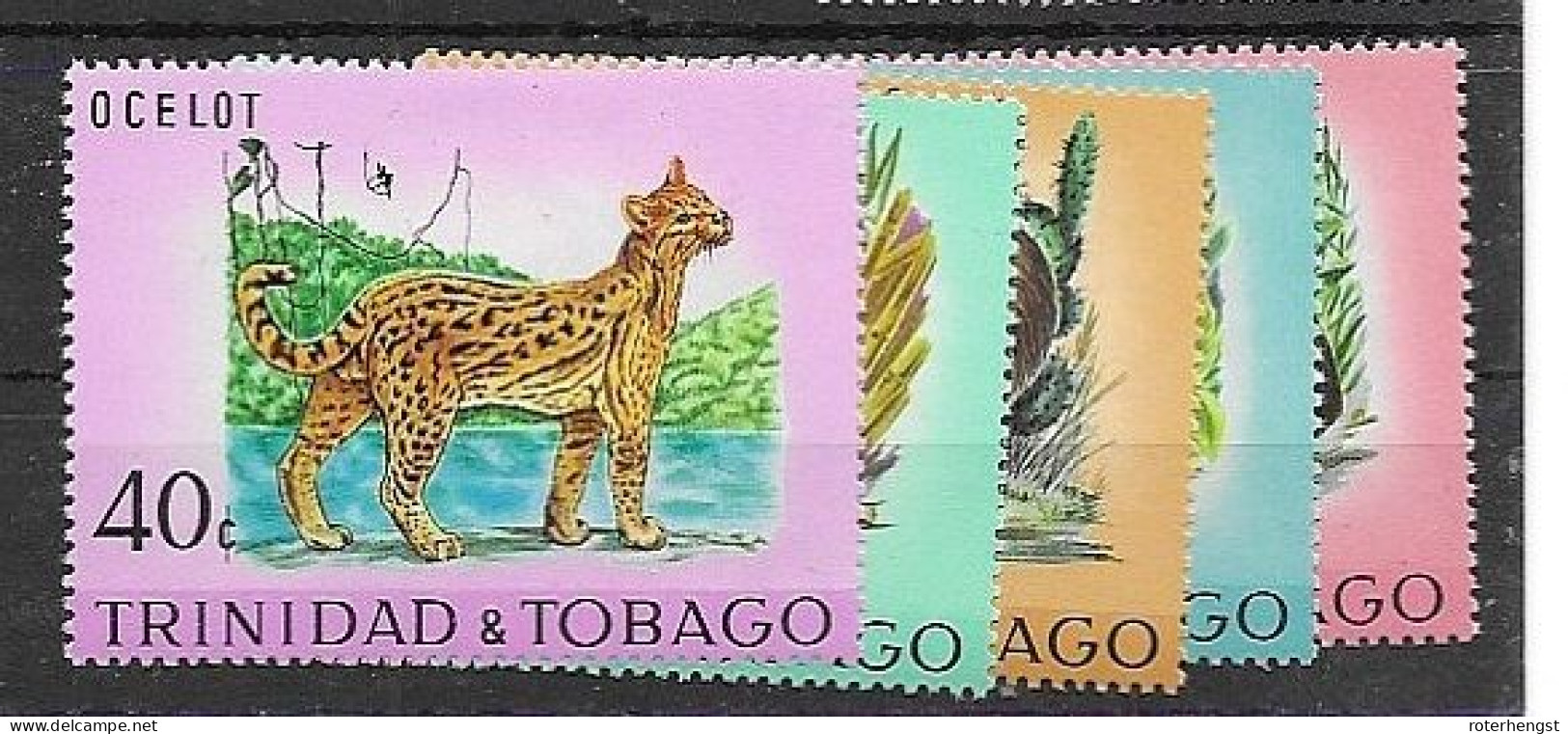 Trinidad & Tobago Mint Very Low Hinge Trace * 1971 (9 Euros) Animals Set - Trinidad & Tobago (1962-...)